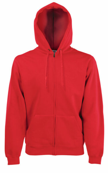 212079-EC Majica FOL DR sa kap. i zatvaračem Sweatshirt Zip Hooded crvena M P24