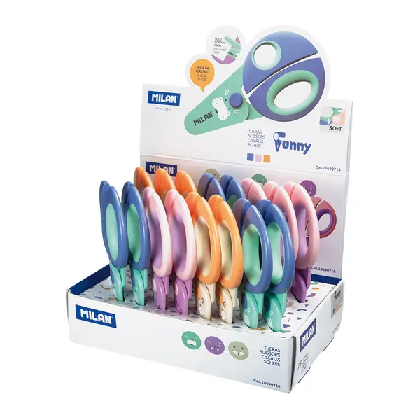 218115-EC Škare MILAN dječje plastične Fun Animals sort boja P16/128