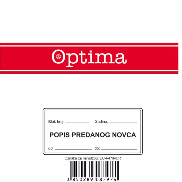 220183-EC Popis predanog novca EC-I-47NCR/EUR OPTIMA P10/100