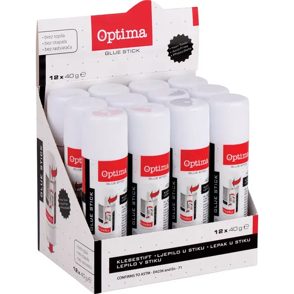 220332-EC Ljepilo u stiku 40g OPTIMA display 36219 P12/384