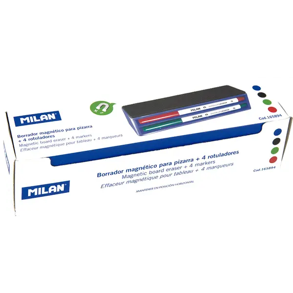 221047-EC Brisač za magnetnu ploču + 4 flomastera set MILAN 165894 P12/72