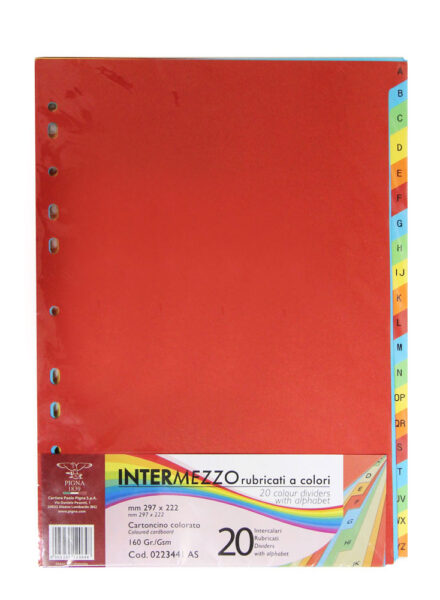 221412-EC Index kart. A-Z u bojama za registr.A4 Pigna 0223441 P20/80