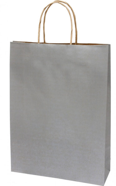 223346-EC Vrećica L natron-ručka srebrna  26x8x35cm 71439 P10/250
