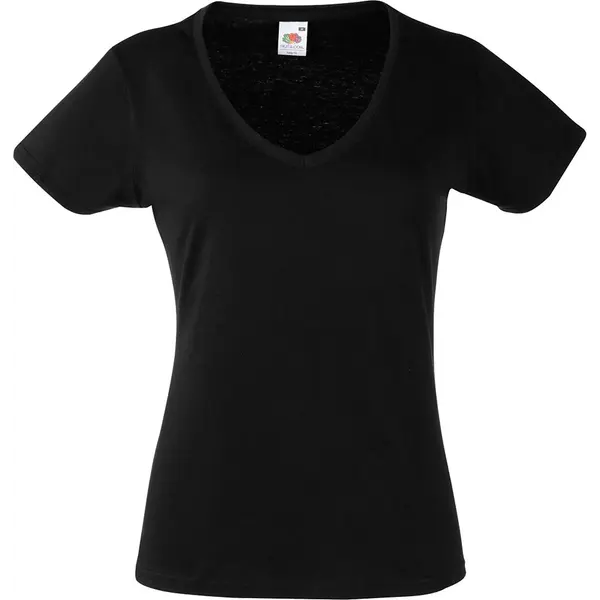 224612-EC Majica FOL T-shirt KR Lady-fit Valeuw. V-neck 165g crna M P36