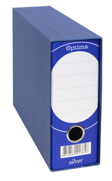 224692-EC Registrator A5-80 kutija OPTIMA SILVER široki plavi P10