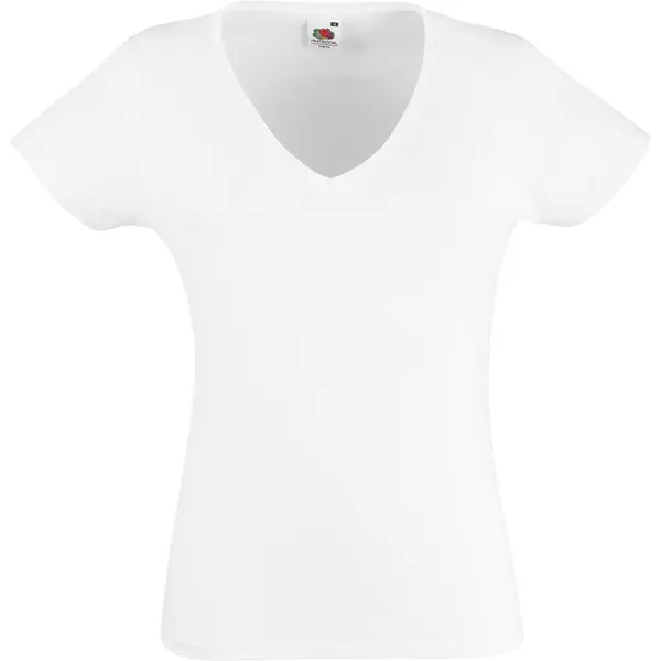 225668-EC Majica FOL T-shirt KR Lady-fit Valeuw. V-neck 165g bijela L P36