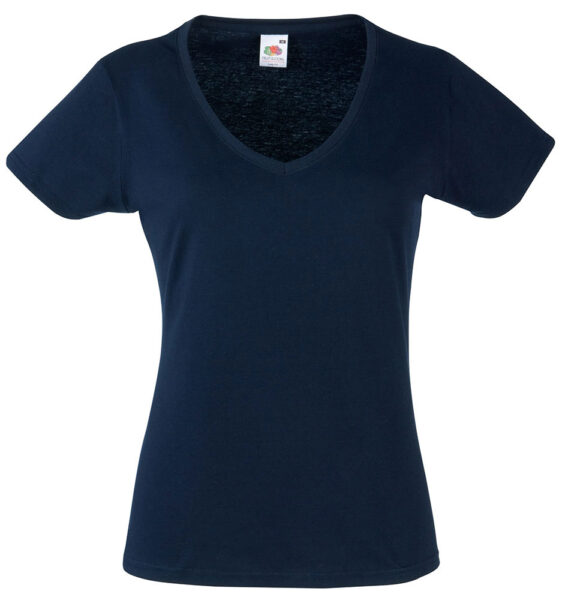 225838-EC Majica FOL T-shirt KR Lady-fit Valeuw. V-neck 165g plava d.navy L P36