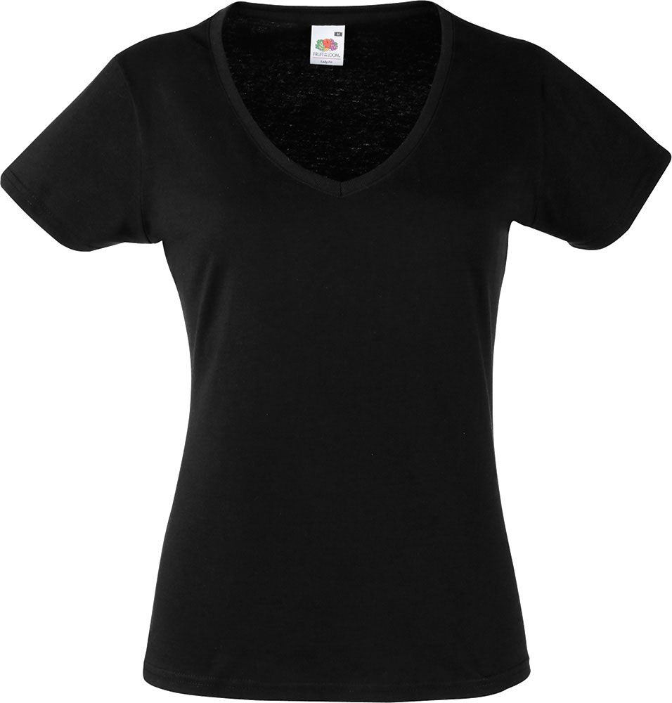 229086-EC Majica FOL T-shirt KR Lady-fit Valeuw. V-neck 165g crna S P36