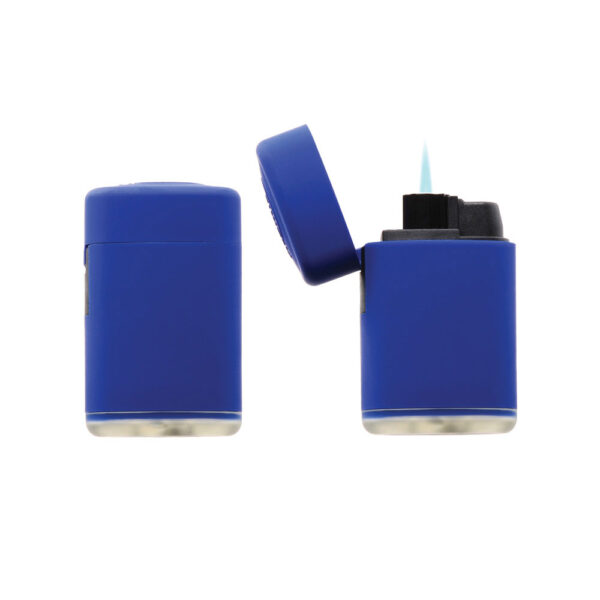 230758-EC Upaljač Atomic Exclusive JET Flame Rubber plavi 2516003  P25/500