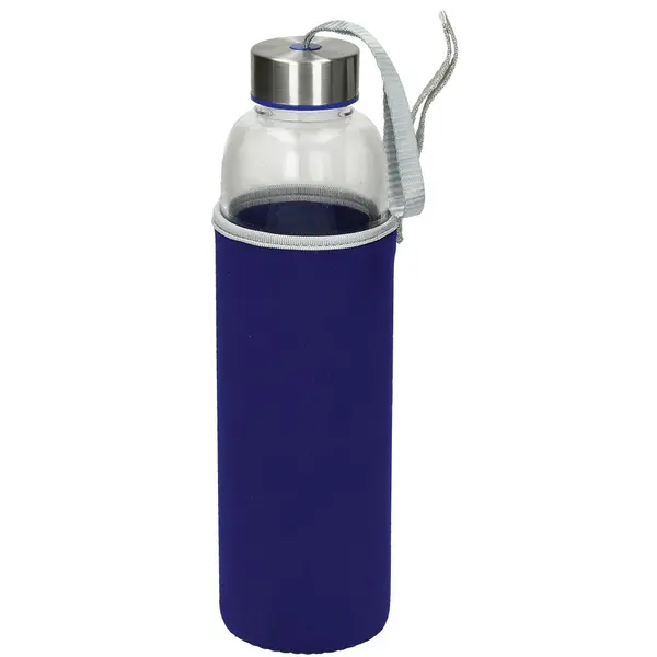 233573-EC Boca za vodu staklena Wave Color 600ml plava P1/25