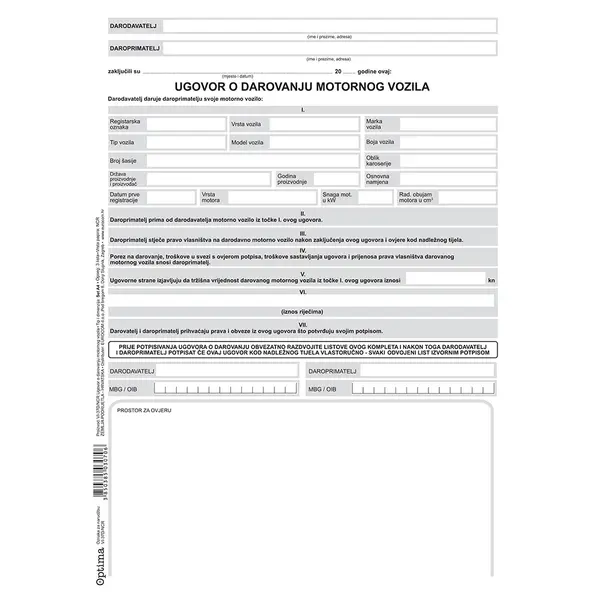 234843-EC Ugovor o darovanju motorog vozila EC-VI-37D/NCR-EUR  OPTIMA P100