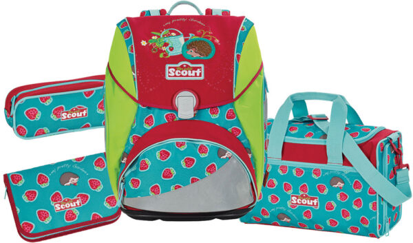 Prvoškolska torba set 4/1 Alpha Pretty Garden Scout Netto