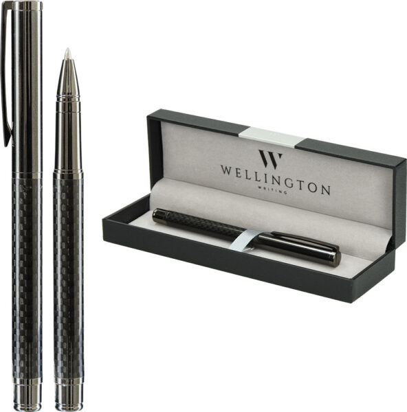 236287-EC Set pisaći Wellington Carbon roler antracit siva u poklon kutiji P1/100