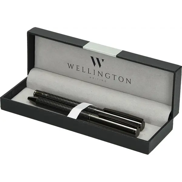 236288-EC Set pisaći Wellington Carbon kemijska ol + roler antracit u poklon kutiji P1/100