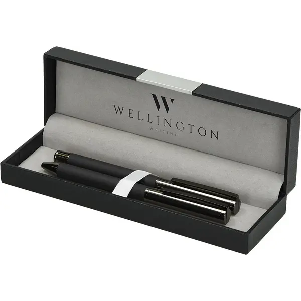 236291-EC Set pisaći Wellington Stamford ol.kem + roler crni u poklon kutiji P1/100
