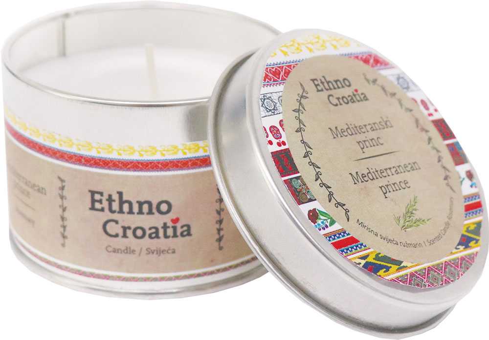 236853-EC Svijeća mirisna 115g Mediteranski princ Ethno Croatia P36