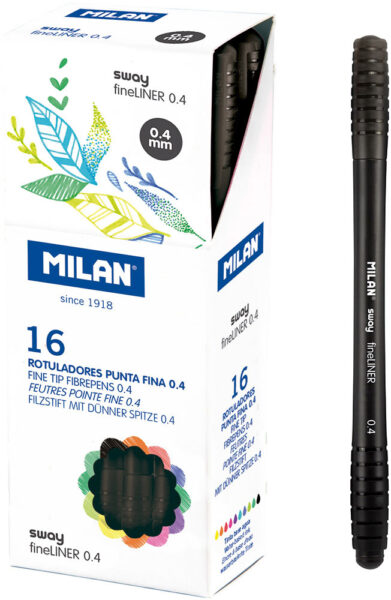 237230-EC Flomaster fineliner MILAN 0,4 SWAY crni P16/672