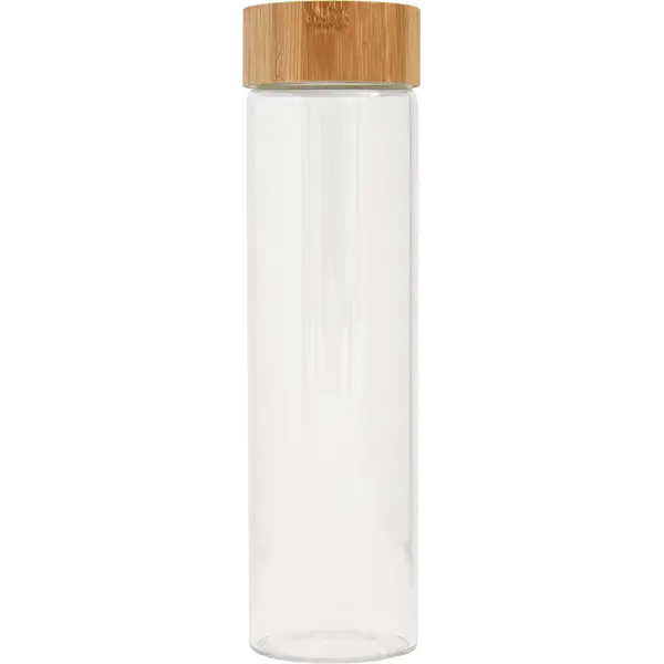 237606-EC Boca za vodu staklena RIVER BAMBOO 600 ml, poklopac od bambusa P1/25