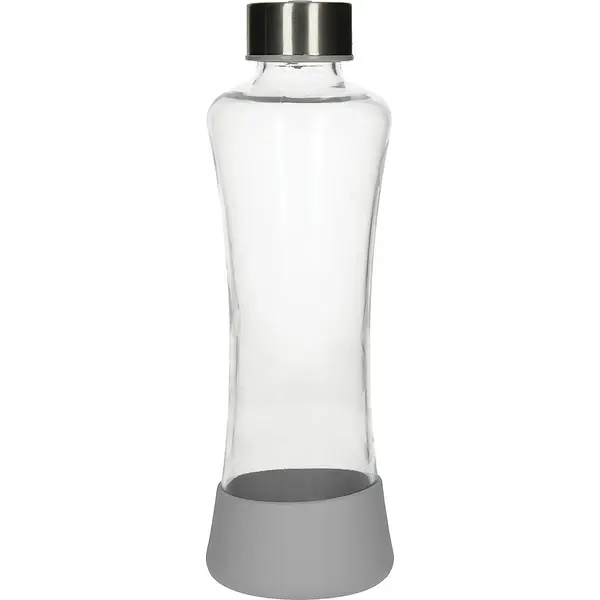237610-EC Boca za vodu staklena Flow 550ml siva u silikonskom etuiju  P24