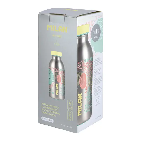 240952-EC Boca za vodu MILAN Silver 354ml, isotermalna, nehrđajući čelik P12