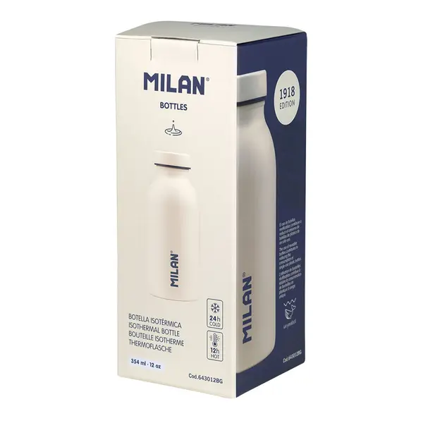 240954-EC Boca za vodu MILAN Serija 1918 bijela 354ml, isotermalna, nehrđajući čelik P12