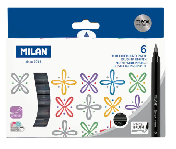 Flomasteri 6/1 metalic vrh kao kist Milan NETTO