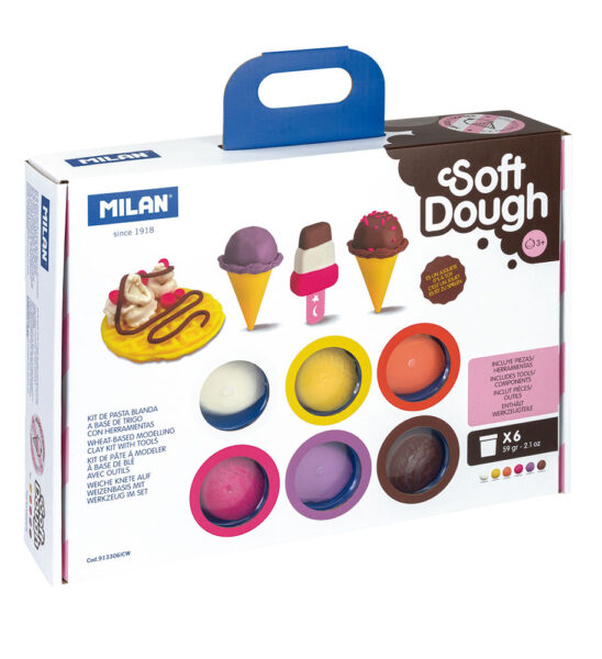 Plastelin 6 boja Soft Dough Ice Cream & Waffles Milan