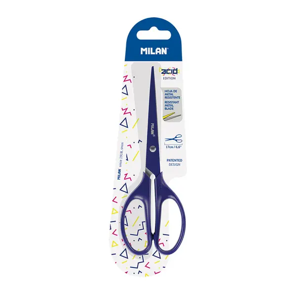 241003-EC Škare MILAN uredske 17cm Acid plave bls P12/240