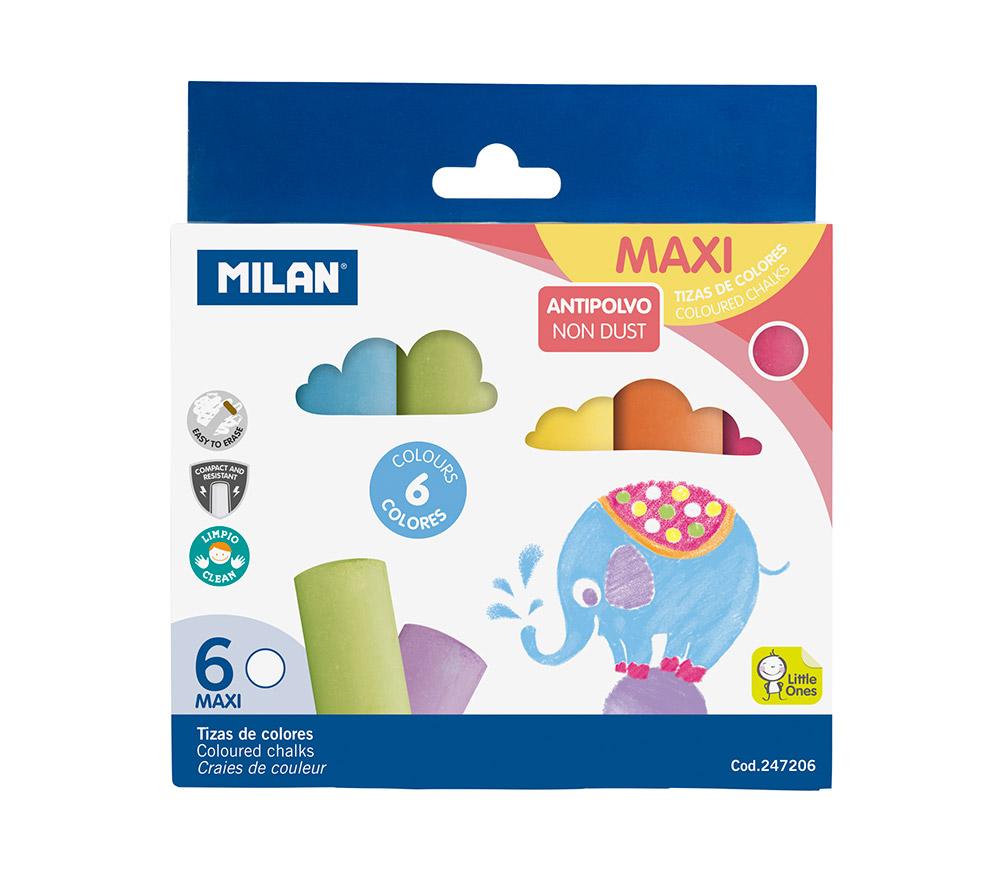 241334-EC Kreda za vanjsko crtanje u boji 1/6 MILAN 6 boja P24