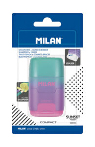 241371-EC Gumica+šiljilo MILAN Compact Sunset lila-roza bls P12