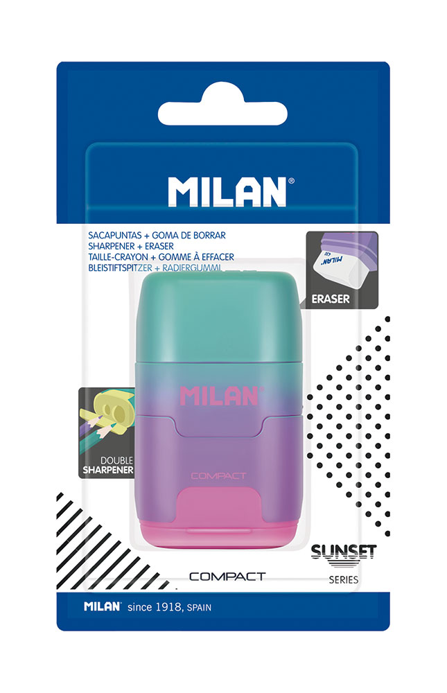 241371-EC Gumica+šiljilo MILAN Compact Sunset lila-roza bls P12