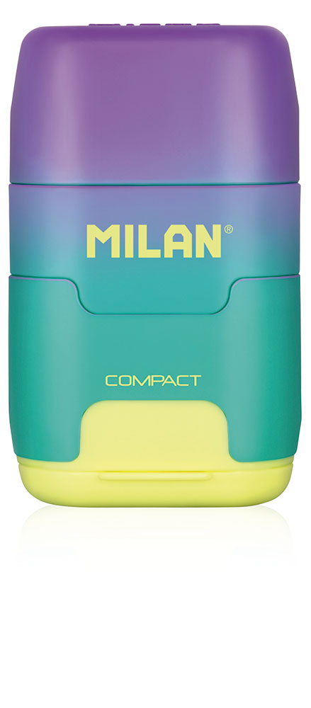 241372-EC Gumica+šiljilo MILAN Compact Sunset tirkizno-žuta bls P12