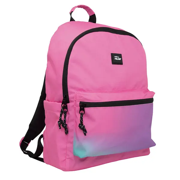 241401-EC Ruksak MILAN urban klasik 2 zipa 22lit Sunset rozi P5