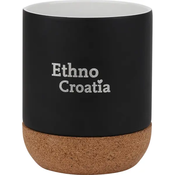 241928-EC Šalica keramička s plutom Ethno Croatia 300 ml crna mat P20