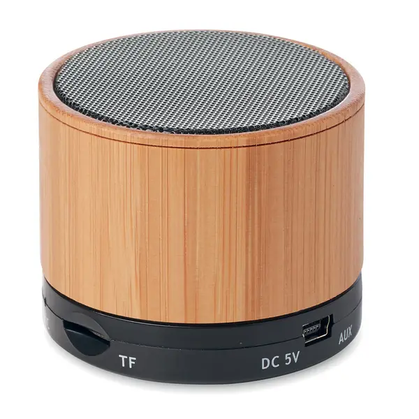 242258-EC Zvučnik Round Bamboo 4.20 bežični od bambusa, ABS i LED svjetlom
