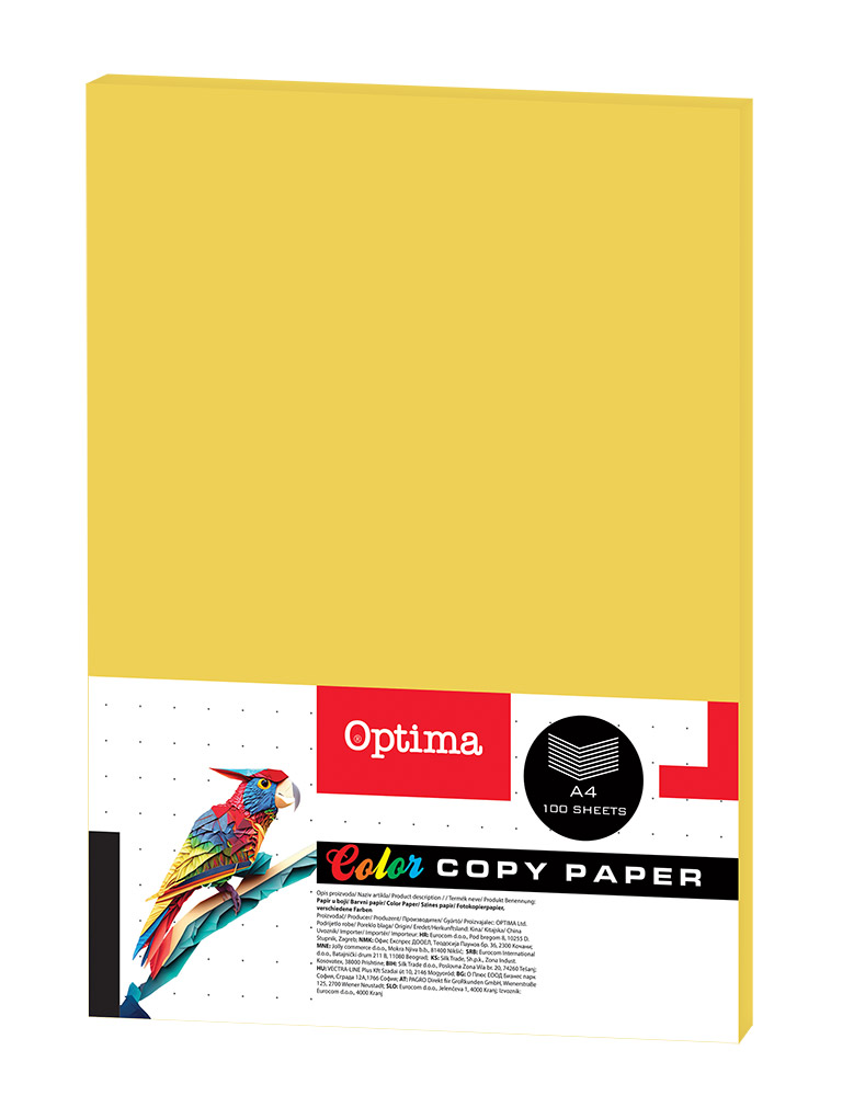 242687-EC Papir fotok. OPTIMA A4 intenziv LEMON 80gr. 100/1 DC201 P22