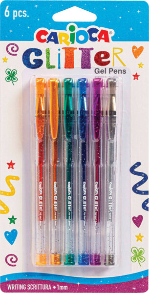 243486-EC Gel pen 1,0 CARIOCA Glitter 6/1 42165 bls P12/48