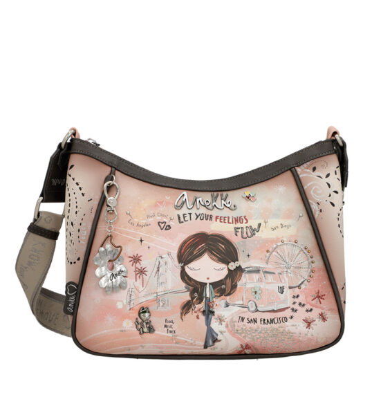 Torba fashion Anekke SS24 Peace&Love pink M-28x24x10cm 38823-002 P12 NETTO