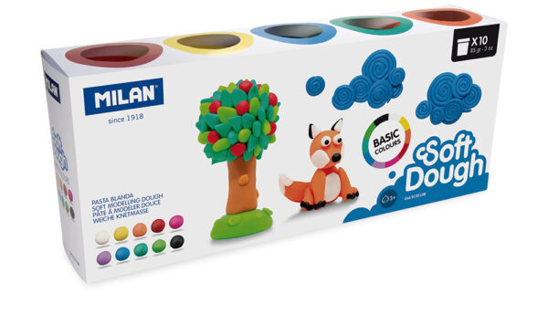 Plastelin 10 boja 85g Basic Soft Dough Milan