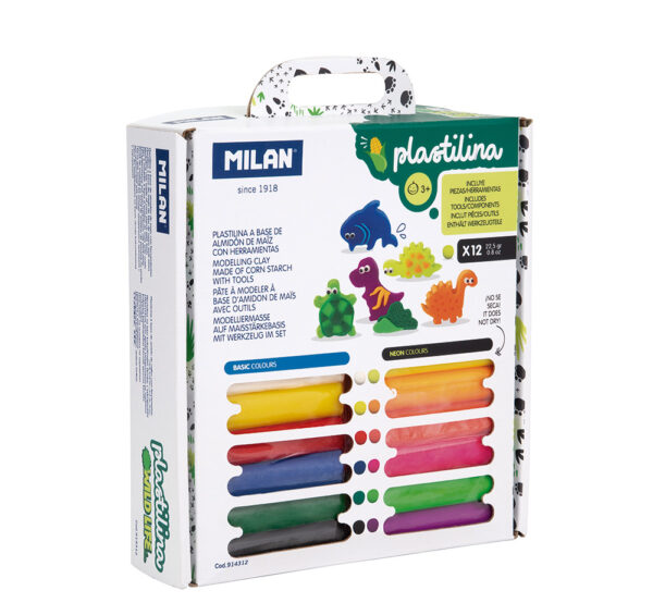 Plastelin 12 boja Plastilina Wild Life set