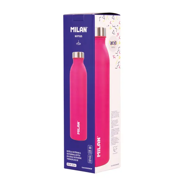 244615-EC Boca za vodu MILAN Acid 590ml, isotermalna, nehrđajući čelik roza P12