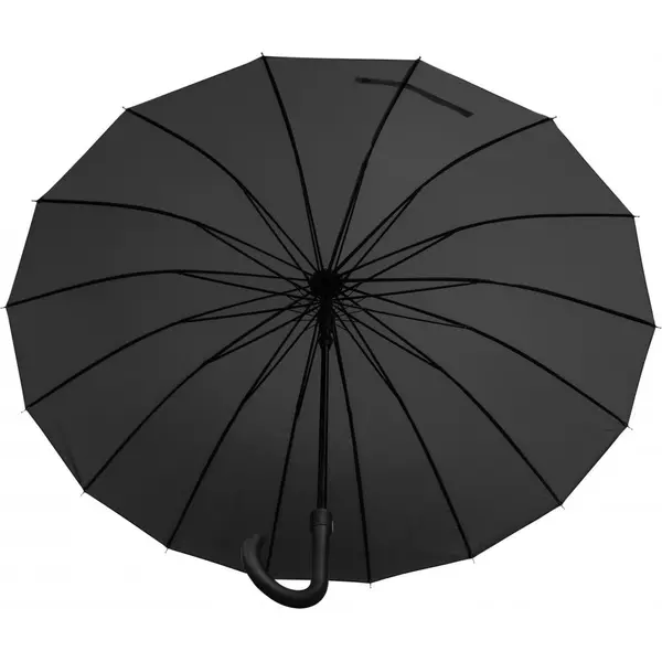 244850-EC Kišobran Astar Black 16-panelni  crni PVC  drška, aut. P12/48