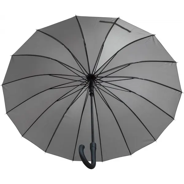 245203-EC Kišobran Astar Black 16-panelni  sivi PVC drška, aut. P12/48