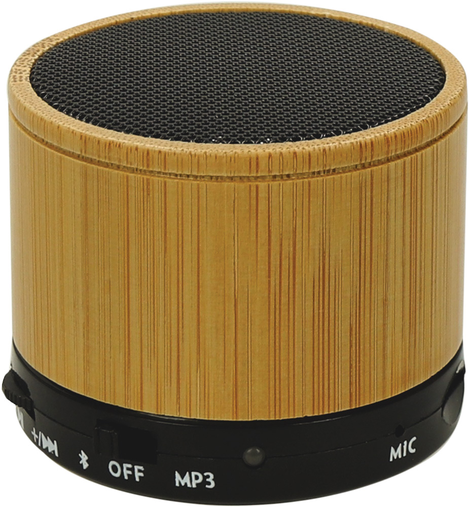 245255-EC Zvučnik prijenosni Bamboo Lux od bambusa crni P1/50
