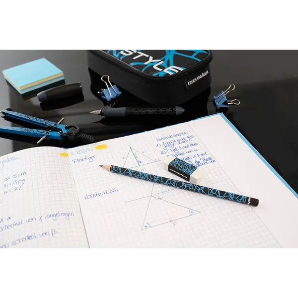 246290-EC Set ol.graf. x3HB + gumica neon plava EBERHARD FABER bls P10/200