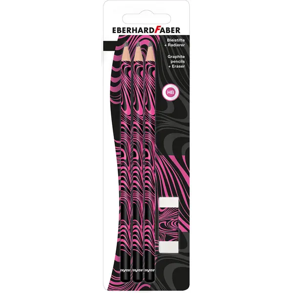 246291-EC Set ol.graf. x3HB + gumica neon roza EBERHARD FABER bls P10/200