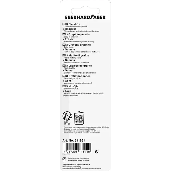 246291-EC Set ol.graf. x3HB + gumica neon roza EBERHARD FABER bls P10/200