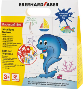 246302-EC Set za igranje EBERHARD FABER voštane boje sa šablonama i bojama za kupku P6/72