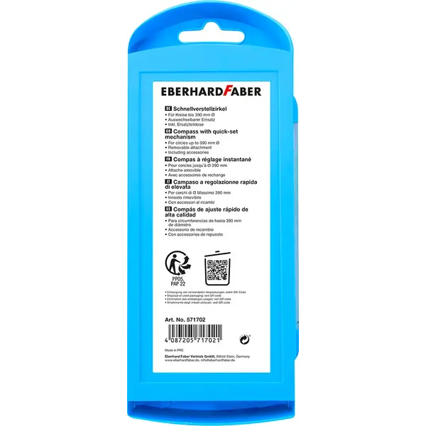 246308-EC Šestar EBERHARD FABER neon plavi + mine P3/60