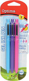 231628-EC Gel pen 0,7 OPTIMA Soft Touch 461 3/1 sv.plava+roza+ljubič. 100927 bls P12/120
